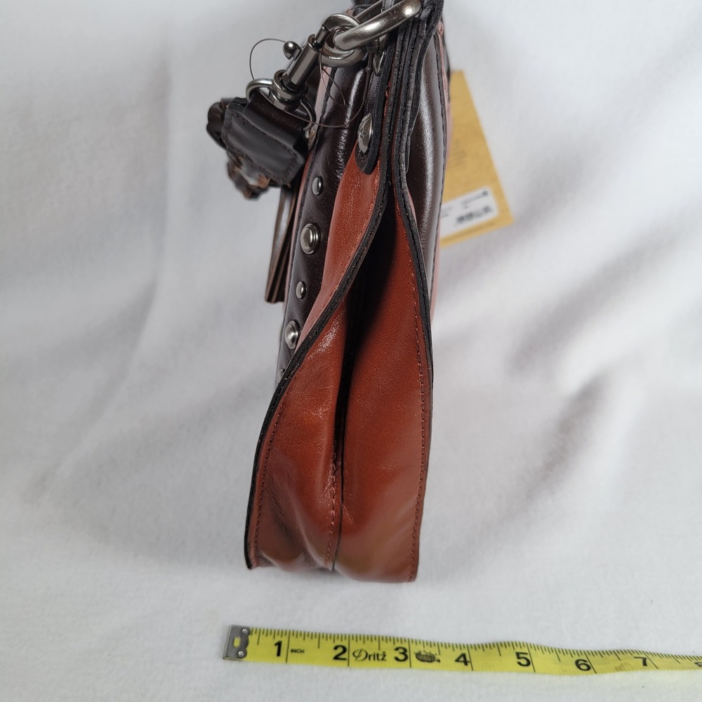 Patricia Nash Women Camille Hobo Montana Leather Western Studs Size Medium Brown - Picture 6 of 10